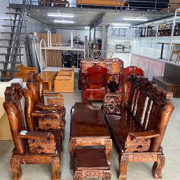 Bàn ghế salon tay 12 gỗ tràm
