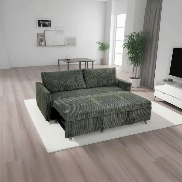 Sofa giường bọc vải nhung gân mềm