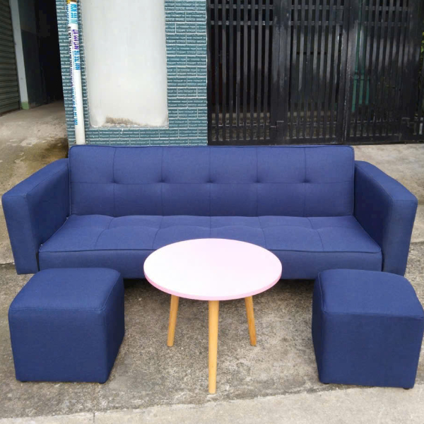 Ghế sofa băng vải nệm hiện đại xanh navy sang trọng